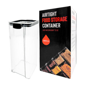 Recipiente cuadrado de plástico transparente para almacenar alimentos con capacidad de 1800ml / food storage / snh67