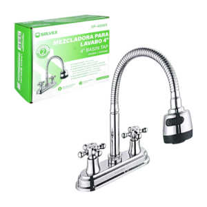 Mezcladora para lavabo de 4in con extensión flexible boquilla de doble función / sp-40065 / mezcladora solvex