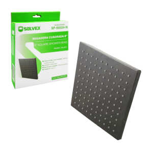 Cabezal para regadera de acero inoxidable color negro 8in / sp-50024-n / regadera solvex