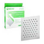 Cabezal cuadrado para regadera de acero inoxidable 8in / sp-51008 / regadera solvex / regadera cromo