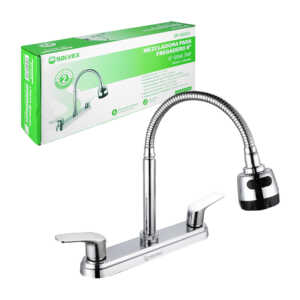 Mezcladora para fregadero de acero inoxidable 8in con chorro de doble función, extensión flexible color cromo / sp-80013 / mezcladora solvex