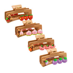 1pza Pinza rectangular con figuras decorativas de frutas y capibaras para el cabello, variedad de modelos / xc-2