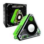 Bocina bluetooth triangular transparente con luces RGB, diseño portátil, variedad de colores / v2 / xm-7105 / bocina engranaje