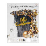 Kit decorativo de feliz cumpleaños con 61 globos de diversos tamaños, cortina, globo con frase de feliz cumpleaños, planilla de pegatinas para globo y tira de cadena transparente / yongli / xy-l3009