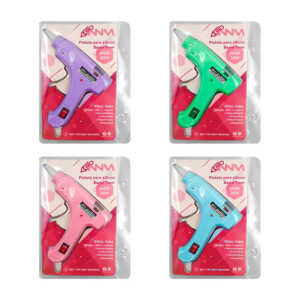 Pistola de silicón con botón de encendido-apagado, variedad de colores / 030411 / ys-201b
