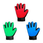Guante diestro tipo cepillo removedor para pelo de mascota, variedad de colores / grooming glove / 18-0079