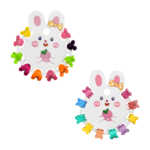 1pza Planilla en forma de conejo infantil con 10 mini pinzas para el cabello, variedad de colores / pinza conejo / 22-sp-39