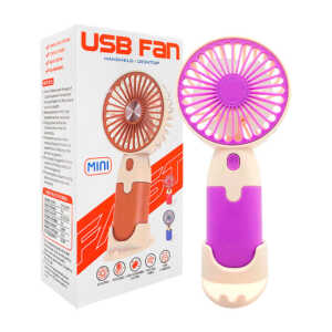 Mini ventilador de mano recargable bicolor con soporte para celular y 3 velocidades, variedad de colores / 25-dfs-011 / usb fan