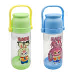 1pza Botella transparente, bicolor, de plástico, con asa agarradera, doble tapadera y estampado de labubu infantil, variedad de colores / baby three / slb-020