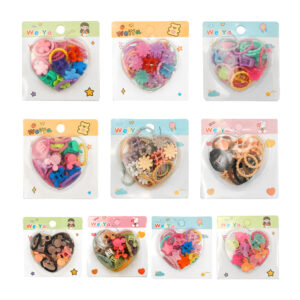 1pza blíster en forma de corazón con mini pinzas - broches y ligas para el cabello, variedad de modelos y colores / y-181-6 / weiya jewelry / 107578