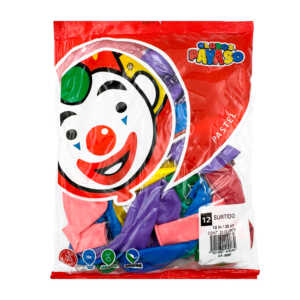 Paquete con 25 globos el payaso de 12 in - 30 cm en colores surtidos / 409084 / surtido pastel