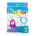 Paquete con 50 globos blogos de 9 in - 23 cm en blanco perla metálico / 455883 / aperlado
