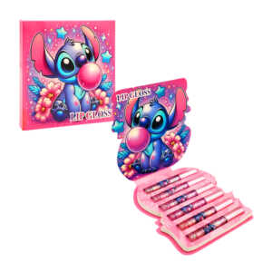 Paquete con 6 lip gloss con aroma estampado de stitch y brillantina, variedad de colores y estampados / 48530 / lip gloss