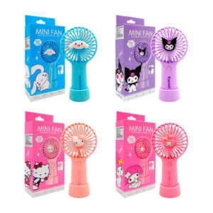 Ventilador de mano recargable con figura decorativa de los amigos de hello kitty base con soporte para celular, variedad de modelos / mini fan / 677-78