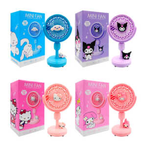 Ventilador recargable con figura decorativa de los amigos de hello kitty y base para escritorio, variedad de modelos / mini fan / 677-96