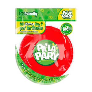 Paquete con 20 platos de plástico en color rojo de 7 in - 18 cm / 788096 / plato biodegradable / pa la party