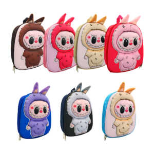Mochila infantil de concha dura, diseño de relieve y estampado de labubu, variedad de colores / 802