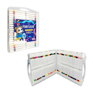Estuche transparente tipo maletín con 80 plumones - marcadores acrílicos de colores / kicyn / 806-80 / acrylic marker