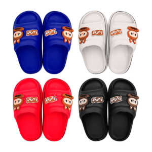 Par de sandalias tipo chanclas infantiles con diseño de labubu lucky, variedad de colores / 81407