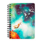 Libreta chica con doble espiral metálico, hojas a raya y estampado del principito, variedad de modelos / a005-3 / a005