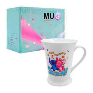 Taza de porcelana con estampado de stitch, 9.2x8cm / hula harmony / mug simplicity / ap7504