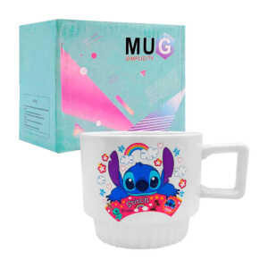 Taza de porcelana con estampado de stitch, 9.2x8cm / mug simplicity / ap9568