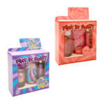 Kit de regalo con 3 piezas, body mist de 60ml, crema de 50ml, perfume de roll on con 10ml, variedad de aromas y colores / pink in sweet / b0068-ab