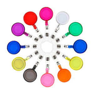 Portagafete tipo yoyo retráctil, 3.2cm, variedad de colores / b7302