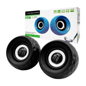 Par de mini bocinas - altavoces redondas con textura de pelota de golf, conector usb y auxiliar para computadora, variedad de colores / e-1025 / bs262 / mini digital speaker