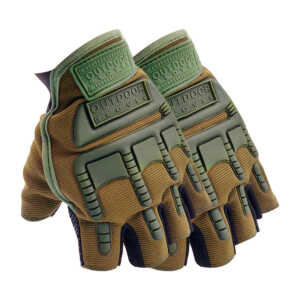 Par de guantes para motocicleta de formato medio dedo, con protección en nudillos y palmas con goma rígida, variedad de usos / outdoor gloves / ca-30