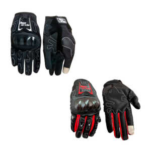 Guantes para motociclista de tela, con protección en nudillos, palmas y dedos de goma rígida, variedad de tallas / race car tribe / ca-78