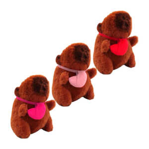 Llavero de peluche afelpado con diseño de capibara y collar en forma de corazón, variedad de colores / llavero capibara con collar