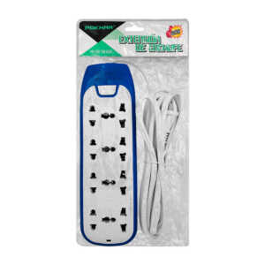 1pza Multicontacto rectangular bicolor, de plástico, con 8 contactos y botón de encendido y apagado, variedad de usos / pakhar / cz8103