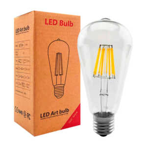 Foco led st64 tipo vintage de luz cálida con consumo de 4w-220v / led art bulb / d-20075