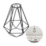 Soporte colgante tipo jaula con forma de diamante para bombilla-foco, 20cm / d-20673