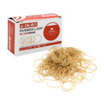 Caja pequeña con 50 gr - 200 ligas de goma amarilla expandibles a 40 cm / rubber loop / dl3208