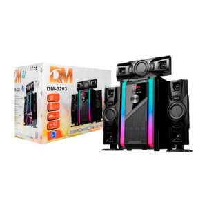 Equipo de sonido con 3 amplificadores pantalla digital, entrada usb, sd, conexión bluetooth, radio fm, luz led / dm-3203 / x-bass