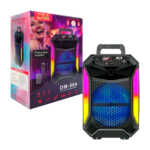 Bocina bluetooth de 8 pulgadas recargable con conexión usb, tf y auxiliar, luz rgb, control + microfono / dm-864 / D&M
