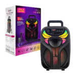 Bocina mediana recargable con luz rgb, conexión bluetooth, usb, tf y auxiliar, con control + micrófono / dm-870