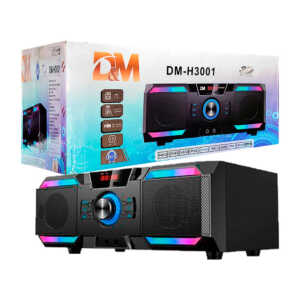 Bocina rectangular sonido envolvente, conexión bluetooth, sd, usb, auxiliar y para microfonos, lud led + control / dm-h3001