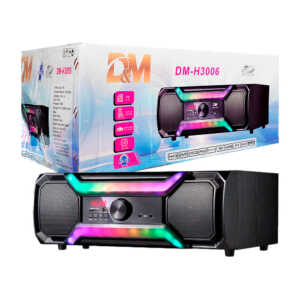 Bocina grande cuadrada bluetooth entrada usb, tf, radio fm, entrada para microfono luz led + control remoto / bocina D&M / dm-h3006
