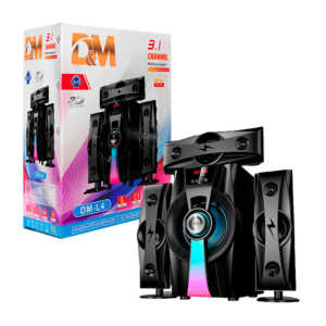 Equipo de sonido bluetooth con 3 amplificadores luz led control de volumen pantalla digital entrada usb, tf y auxiliar / dm-l4