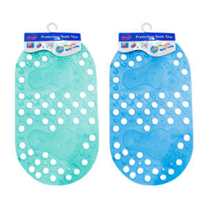 1pza Tapete de plástico para el baño, antiderrapante, ovalado de 66x35 cms, variedad de usos / lf-dt8754