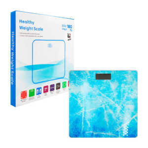 Báscula digital de cristal con diseño estampado capacidad de 180kg, variedad de modelos / es064 / healthy weight scale