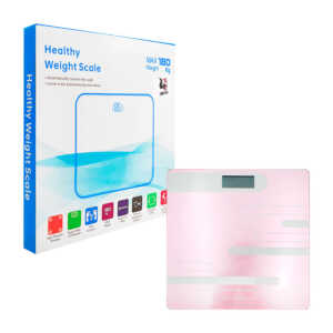 Báscula digital de cristal con diseño estampado de líneas, 180 kg de capacidad, variedad de colores / es065 / healthy weight scale