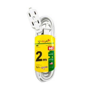 Extensión starlux blanca uso doméstico de 2 metros con 3 contactos / stp-2 / extb2