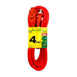 Extensión starlux naranja uso rudo de 4 metros  con 3 contactos / stp-2 / extn4