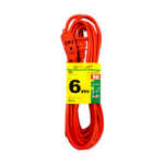 Extensión starlux naranja uso rudo de 6 metros  con 3 contactos / stp-2 / extn6