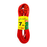 Extensión starlux naranja uso rudo de 7 metros  con 3 contactos / stp-2 / extn7