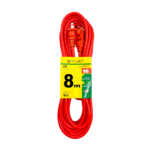 Extensión starlux naranja uso rudo de 8 metros  con 3 contactos / stp-2 / extn8